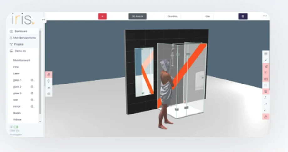 View of the Iris 3D glass configurator